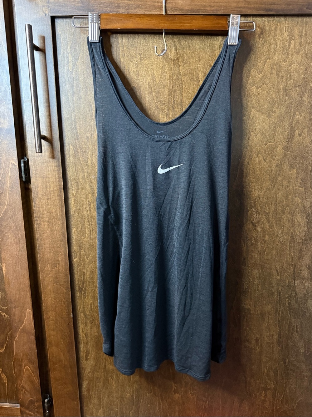 Nike Black Women's Dri-FIT Tank with White Swoosh